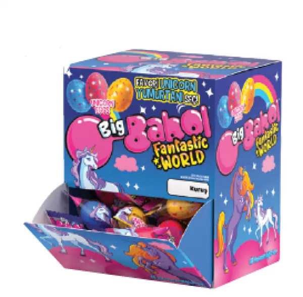 Big Babol Fantastic World Unicorn Eggs Mono Strawberry&Banana&Blueberry Flavored Gum 5 gr