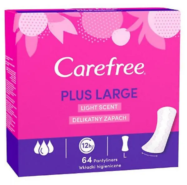 Carefree Plus Large Daily Pad Light Scent 64 pc