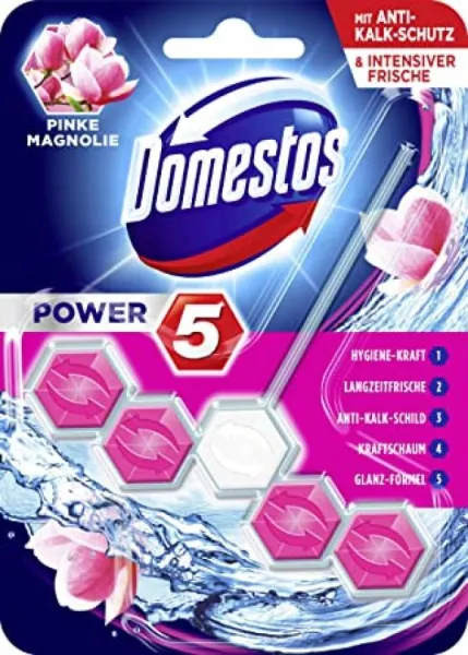 Domestos 5-Way Power Toilet Block Magnolia Freshness 55 gr
