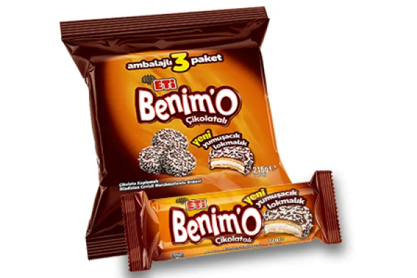 ETİ Benim'o Coated Marshmallow and Coconut Biscuit Bag 72 gr