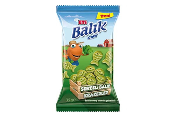 ETİ Fish Shaped Cracker with Vegetables 35 gr