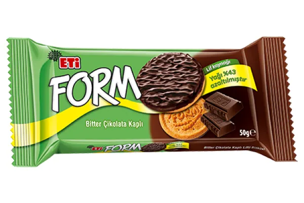 ETİ Form Chocolate Covered Biscuit With Fibre 50 gr