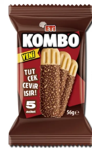 Eti Kombo Coconut and Chocolate Coated Biscuits 56 gr