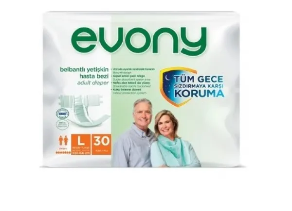 Evony Adult Diapers Large 30 pc