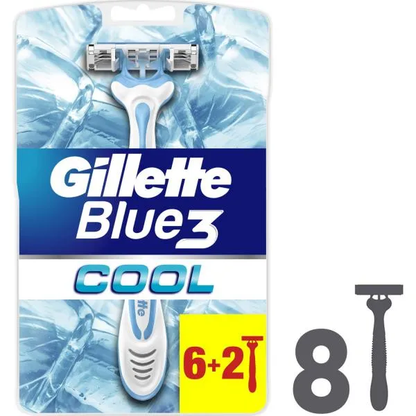 Gillette Blue 3 Cool Disposable Razors 8 pc