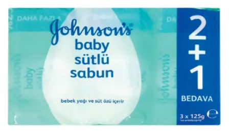 Johnson's Baby Milky Soap 2+1 pcs 375 gr