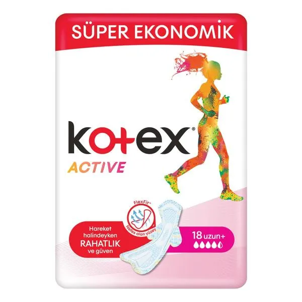 Kotex Pads Active Quadro Long 18 pc
