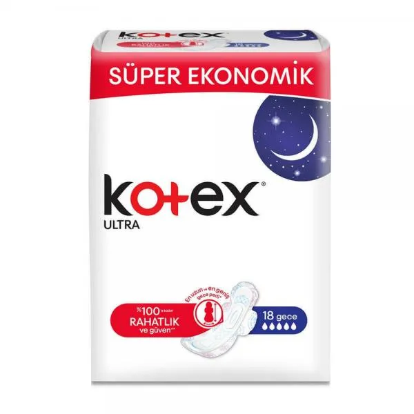 Kotex Pads Ultra Quadro Night 18 pc