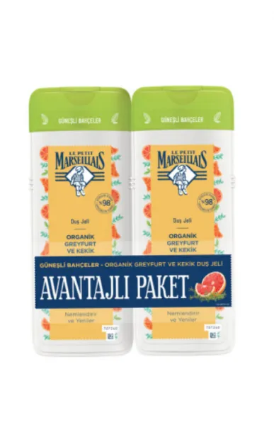 Le Petit Marseiliais Organic Grapefruit and Thyme Shower Gel Advantage Pack 2x400 ml