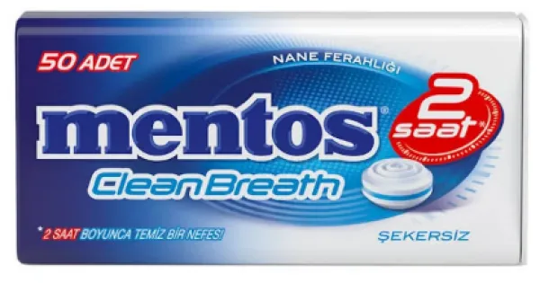 Mentos 2 Hours Clean Breath Metal Candy with Mint 35 gr
