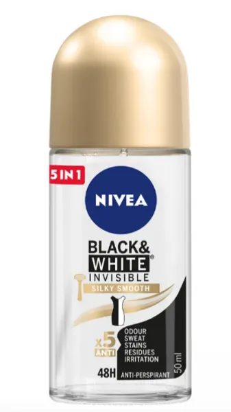 Nivea Deodorant B&W Silky Smooth Roll On 50 ml