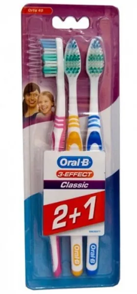 Oral B 3 Effect Classic Toothbrush 2+1 pcs