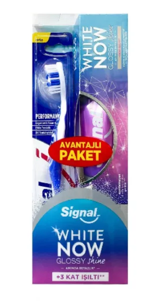 Signal White Now Glossy Shine Toothpaste 75 ml+Toothbrush 1 pcs