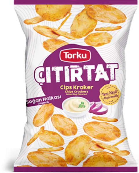 Torku Crispy Onion Ring Flavored Chips Crackers 60 gr