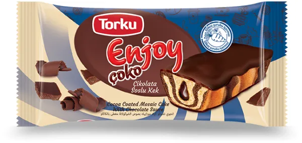 Torku Enjoy Çoko Cocoa Coated Mosaic Cake with Chocolate Sauce 55 gr
