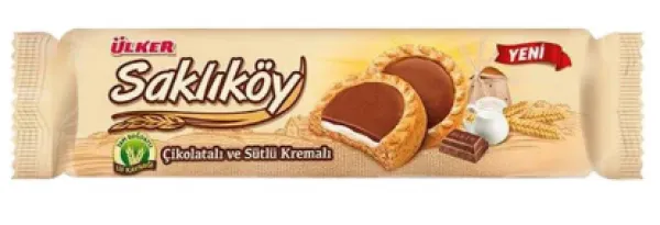 Ülker Saklıköy Chocolate Milk Cream Biscuits 100 gr